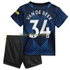 Original Trikotsatz Manchester United Donny van de Beek 34 Ausweichtrikot 2021-22 Für Kinder